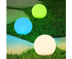 FUYO 3 x Lampade Solari da Esterno Giardino ip67 Impermeabile Luci Piscina Luce Solare da Giardino a 8 Colori Telecomandata per Esterni, Laghetto, Piscina