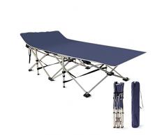 Todeco - Letto Pieghevole per Spiaggia, Lettino Regolabile - Materiale: Poliestere 600D, Tubi di Acciaio - Carico Massimo: 150 kg - 190 x 67 x 35 cm, Blu Navy
