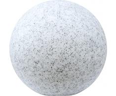 SCHWAIGER -660142- Globo solare a LED RGB per esterni in look pietra, diametro 25 cm, con sensore di luminosità, colori di luce bianco caldo e RGB, IP44