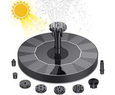 ZPYXBH Fontana Solare da Giardino, Fontanelle Laghetto da Esterno, Pompa Solare per Fontana con 6 Effetti, Fontana Zampillo Energia Solare per Laghetti da Fontane, Vaschetta per Gli Uccelli O Pesci