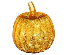 OSALADI Mercurio in Vetro Zucca Lanterna con Timer 7. 8 Pollici di Halloween Luci Lanterna di Halloween Ornamento Zucca di Halloween Decorazioni Zucca Figurine per Halloween Caduta del