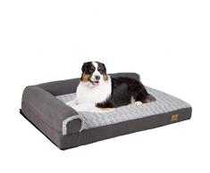 BingoPaw Divano Letto per Cani Taglia Grande 2XL Divanetto per Cani Letto per Cani Divanetto Relax per Cani cuscino per cani Forma L cuccia cane gatto Morbida Spugna Impermeabile Durevole 135x100x12cm