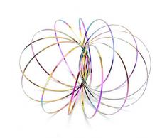 Feelairy Magia Flusso Anello di Arcobaleno - 3D Braccio Spinner Giocattolo Decompressione Anelli a Spirale in Acciaio Inossidabile Gioco a Molla Cinetica per Tutte Le età - Bambini e Adulti