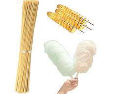 MRDS Bastone per Barbecue USA e Getta Bastone per Barbecue Bastoncini per griglia in bambù Accessori per Carne Lunghe forchette per Barbecue Strumenti per Barbecue allaperto, 60 cm