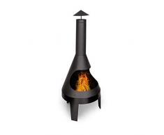 Blumfeldt Hidalgo - Braciere, Camino da Giardino, Stufa da Terrazza, 2 in 1: Braciere e Grill, Braciere: Ø 55 cm, Attizzatoio, Porta-Cenere e Paletta, FireView, Griglia Compresa: Ø 42 cm, Nero