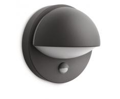 Philips Lighting June Lampada da Parete Down con Sensore per Esterno, Alluminio Antracite, Lampadina Inclusa