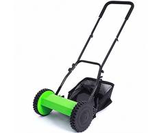 Tosaerba a Spinta Manuale, Tosaerba Manuale con Sacco di Raccolta, Regolazione dellAltezza in 4 Posizioni, Spazzatrice Leggera con Guida da Terra, 12 Pollici, Verde