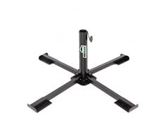 MaxxGarden Base ombrellone - Supporto per ombrellone in Ferro a Quattro Gambe Pieghevole e Regolabile Portatile - Supporto per ombrellone per Giardino, Campeggio - 86 x 86 x 30 cm