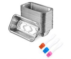 Haoo - Set di 20 padelle per barbecue, in alluminio, usa e getta, compatibili con piastra Blackstone, 28 e 36 pollici