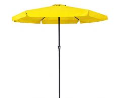 Kingsleeve Deuba Ombrellone da Giardino con manovella Ø330cm Spiaggia Mare terrazza Balcone Esterno Giallo