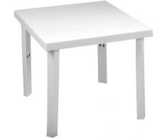 Resina:Tavolo Quadro Figaro Bianco cm. 80x80xh72