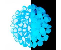 DAOUZL Pietre Luminosi, 300pcs Blu Pietra Luminosa, Artificiale Pietre Luminosi, Sassi Luminosi da Giardino, Ciottoli Luminosi, per Acquario, Giardino, Vetrina, Pianta, Passerella, Laghetto ECC