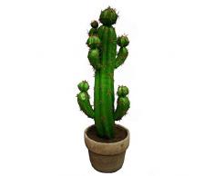 WLVG 22Grande Cactus Artificiale dallaspetto Naturale, Finto Cactus Saguaro pianta del Deserto Finta con Decorazione in Vaso per Decorazioni per Ufficio a casa Regali Interni-n 18x16,5x56 cm (