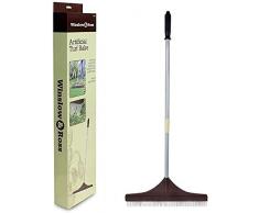 Winslow & Ross 1043 rastrello artificiale erba, rastrello Astro Turf con impugnatura telescopica e pennello in nylon morbido, marrone