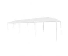 vidaXL Tendone per Feste in PE Acciaio Bianco Gazebo per Eventi Tenda Giardino