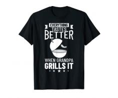 Uomo Maestro del fumatore della griglia del barbecue della griglia del nonno Maglietta