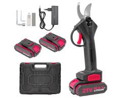 RUIZHI Cesoie Potatura da 30 mm, Forbici Potatura Elettriche Portatili Alimentate con 2 Batterie 21V Scatola per Aiuola, Giardino, Rami