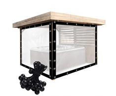 ASPZQ Tenda Trasparente for Esterni, Telo Impermeabile PVC con Occhielli E Palline Elastiche, for Pergola, Portico, Gazebo, Copertura Giardino, Personalizzabile