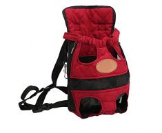 YOUJIA Borsa Trasportino Marsupio Zaino Lavabile Per Cane, Viaggi Pet Cani Vettore Zaino - Rosso, L (38*23cm)