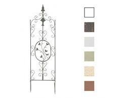 CLP Supporto per Piante Rampicanti BURGUS in Acciaio - Recinzione per Rampicanti 120 x 35 cm I Graticcio per Fiori, in Stile Rustico I Reticolato per Rose Facilmente Collocabile Verde Antico