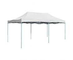 vidaXL Gazebo Professionale Pieghevole 3x6 m Acciaio Bianco