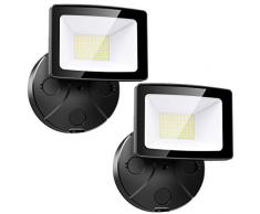 Onforu 2 Pezzi 30W Faretto LED da Esterno, 3000LM Super Luminoso Faro LED, IP65 Impermeabile Fari da Esterno, 5000K Bianca Fredda Fari di Sicurezza per Ingresso, Corridoio, Garage, Patio, Cortile