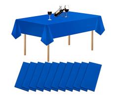 Confezione da 10 tovaglie di plastica USA e Getta Blu Scuro, tovaglie rettangolari in plastica 54 Pollici x 108 Pollici copritavolo per Picnic, Barbecue, Matrimoni, Banchetti (Blu Scuro)