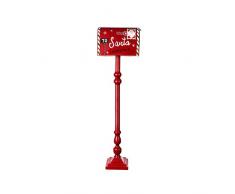 Cassetta delle lettere di Babbo Natale ROSSA h. 100 cm Buca delle Letterine in latta Posta Americana Natalizia con Supporto Stand porticina apribile scritte a rilievo esterno Mail Box Portalettere