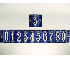 fd-bolletta arredamento e illuminazione Numeri civici in Ceramica,Numero civico Ceramica Blu,tasselli con Sfondo a mattoncini,Oggetto in Ceramica per la casa da Esterno NB