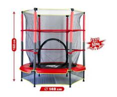 Sport1 Tappeto Elastico Diametro 140 cm/Rete di Protezione Altezza 150 cm con zip ingresso/Impermeabile resistente ai raggi UV/Struttura in Acciaio/Facile Montaggio/Made in USA