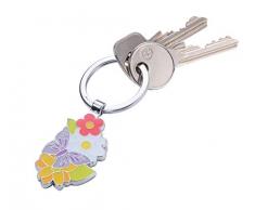TROIKA SUMMERGARDEN – KR19-01/CH – Portachiavi – Prato fiorito, bouquet, mazzo di fiori - regalo per signore – metallo pressofuso, smalto– lucido – cromato – multicolore – TROIKA-originale