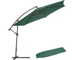 TecTake OMBRELLONE DECENTRATO Giardino Parasole Metallo 3,5 M con Protezione UV + Coperchio de Protezione Verde