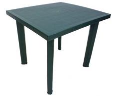 SF SAVINO FILIPPO Tavolo tavolino Quadrato in Resina di plastica Verde Fiocco per Esterno Interno Giardino Balcone