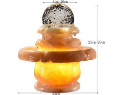 Fontane decorative Trasparente alla luce Desktop Fontana Feng Shui Rockery acqua fontana Feng Shui creativa della decorazione della casa di Lucky ornamenti naturali Fontana di pietra Fontane decorativ