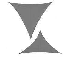 BB Sport Tenda Velo Sole 4m x 4m x 5.8 m Granito Triangolare Vela Sole Ombreggiante 100% PES Protezione Solare UV 30+ Parasole Giardino Esterni