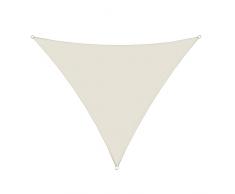 Vela Ombreggiante Tenda Da Sole 180 gr/m² Triangolare Parasole Traspirante Anti UV Impermeabile Resistente Giardino Esterno Terrazzo Piscina Funi Ancoraggio Occhielli In Acciaio (3 x 3 x 3 m, Crema)