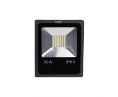FARO FARETTO PROFESSIONALE A LED 5730 PER ESTERNO WISDOM IMPERMEABILE IP65 DA 30W EFFETTIVI 2600 LUMEN DISPONIBILE A LUCE BIANCO FREDDO 6500K. IL FARO MONTA LED 5730 ULTRA LUMINOSI, DI ULTIMA GENERAZIONE E CON UN OTTIMA RESA CROMATICA