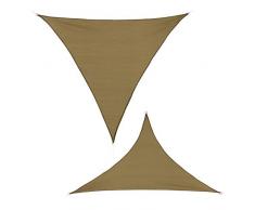BB Sport Tenda Velo Sole 3m x 3m x 3m Cappuccino Triangolare Vela Sole Ombreggiante HDPE Protezione Solare UV 90% Parasole Giardino Esterni