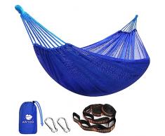 Anyoo Amaca in Corda di Nylon, rete Traspirante e Resistente con Kit di Cinghie Adatte agli Alberi, Ampia rete per Giardino Allaperto/Interno, Balcone, Patio, Cortile, Campeggio
