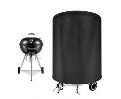 Copertura Per Barbecue RICHIE 147x61x117 Cm – Tessuto 420D Impermeabile, Antivento E Antiraggio UV, Con Velcro, Colore Nero
