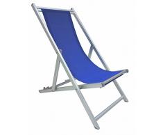 SF SAVINO FILIPPO Sedia Sdraio Pieghevole Prendisole Blu Lusso in Alluminio antiruggine per Mare Campeggio Spiaggia stabilimento Piscina Giardino