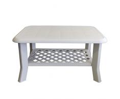 Multistore 2002, robusto tavolino da giardino o da campeggio che misura 90 x 60 x 47 cm, in plastica, di colore: bianco