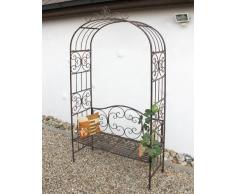 Arco di rose con panca 120852 in metallo 250cm Panca da giardino Spalliera Pergola Aiuto-arrampicata