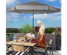 Ombrellone da Giardino Palo Centrale - con Bordo e Manovella, Protezione UV 30+, Poliestere, Dimensione (Ø 2,5/3/3,5 m) Colore a Scelta - Ombrellone Esagonale da Spiaggia, Terrazzo, Balcone