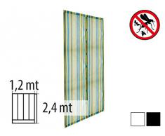 ZANZARIERA PER PORTA C/CALAMITA MAGNETICA A 2 BANDELLE cm.120X240 NERA "IRIS"