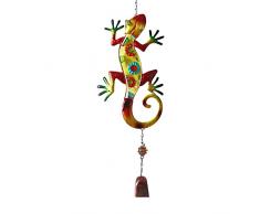 JINGLING Decorazione da Parete in Metallo Geco, Decorazione da Parete per Esterni, Decorazione Geco, Campanelle da Appendere, per Giardino, terrazza o Recinzione