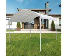 VERDELOOK Gazebo Onda Struttura in Ferro Verniciato e Telo Poliestere Bianco, 3x3 m