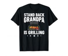 Uomo Maestro del fumatore della griglia del barbecue della griglia del nonno Maglietta