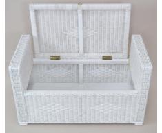 moebel direkt online Petto di seduta In rattan con Contenitore Cassapanca con raccordo Cuscino Tessuti a mano cassapanca con cuscino In 3 Colori disponibile - bianco, 51x90x45