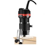Fresatrice Rifilatore - Bordo Legno Laminato Trimmer manuale elettrico Laminatore Trim Router 30000r/min 800W per Lavorazione del Legno Rifinitura Scanalatura Intaglio (black)